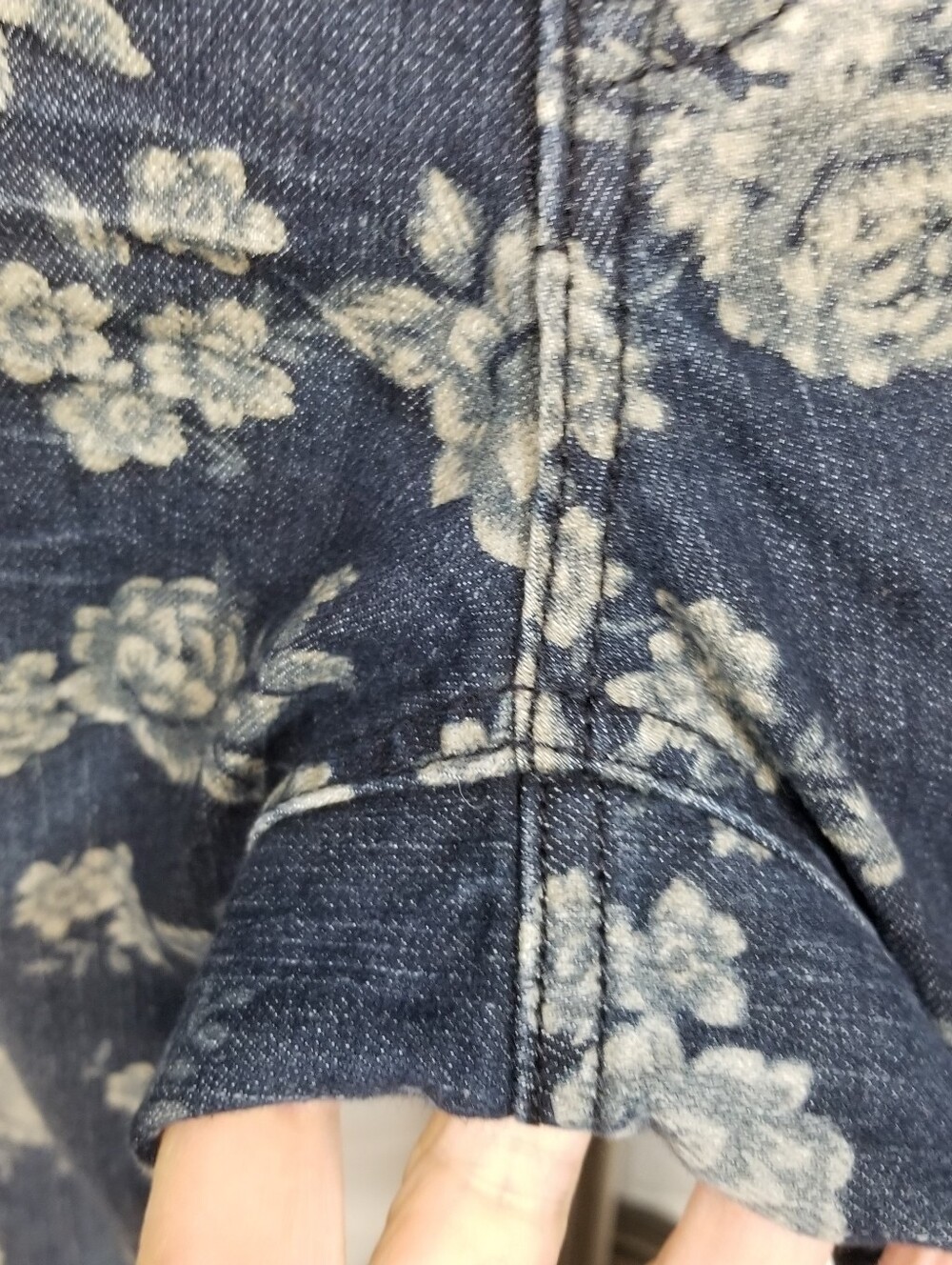 Rewash Dark Wash Denim Floral Print Juniors Size 3 Low Rise Skinny Jeans - Picture 9 of 12